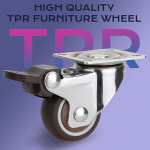 Roulette Tpr pivotante de 1 à 3 pouces Roulette de meubles Roulette en forme de U en forme de L avec frein 360 ° Degré et ne pas blesser le sol - Product Image 4