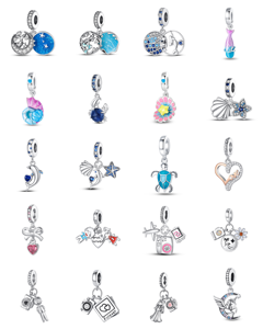 Breloque Lumineuse en Forme de Dauphin, <span class=keywords><strong>Tortue</strong></span>, Crabe, Bijou avec Zircon en Forme de Cœur, Accessoire Unisexe pour Bracelet DIY, Plaqué Argent - Product Image 2