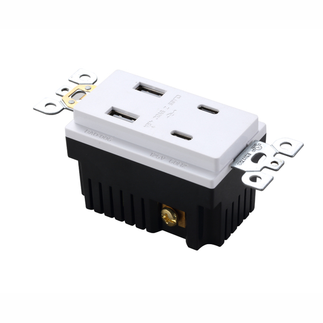 Barep Wholesale Electric 2 Type C + 2 Type a Usb C Wall Mounted Socket Plug with Usb Port Type C