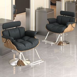 Silla <span class=keywords><strong>de</strong></span> Barbero <span class=keywords><strong>de</strong></span> Estilo Europeo Simple, <span class=keywords><strong>de</strong></span> Madera, con Asiento <span class=keywords><strong>de</strong></span> Cuero, <span class=keywords><strong>Diseño</strong></span> Elevable, <span class=keywords><strong>para</strong></span> Salón <span class=keywords><strong>de</strong></span> Belleza y Barbería - Product Image 3