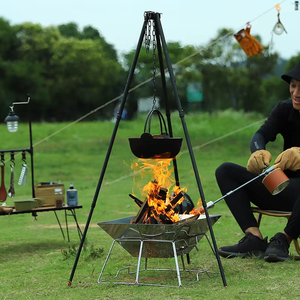 Vente directe d'usine de <span class=keywords><strong>camping</strong></span>, pot multifonctionnel de <span class=keywords><strong>camping</strong></span> en plein air pour sukiyaki avec couvercle en bois, pot suspendu en fonte - Product Image 4