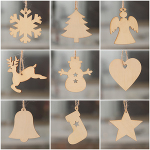Wooden Christmas decorations, Christmas <b>tree</b> ornaments, home hangings, 10 pieces per pack - Product Image 5
