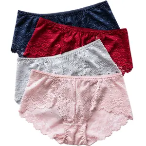 Wholesale Seamless Lingerie Low Waist Sexy Ladies Panties Light Luxury Lace Cotton Bottom Crotch slip en dentel pour femm