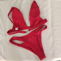 Maillot de bain bikini Lurex uni pour femme, ensemble push-up, style brésilien, tenue de plage d'été, taille XL