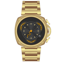 Personnalisez votre propre montre chronographe carrée pour homme avec logo de marque, design spécial, boîtier et bracelet entièrement en acier inoxydable 316L, mouvement japonais, 10 BAR WR 5350M
