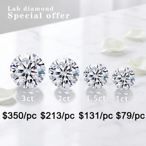 เพชรปลูกในห้องปฏิบัติการ Starsgem ราคาขายส่ง HPHT CVD ขนาด 0.5 กะรัต 1 กะรัต 1.5 กะรัต 2 กะรัต 3 กะรัต 4 กะรัต DEF VVS-VS รูปทรงกลม - Product Image 1