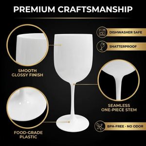 Copas de Vino de Plástico Irrompibles de 450 ml, Reutilizables, Resistentes a los Golpes, de Tritán, con Logotipo Personalizado en Color para Bar o Boda - Product Image 3