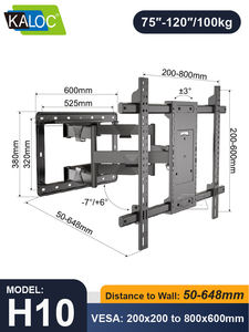 <span class=keywords><strong>Support</strong></span> <span class=keywords><strong>mural</strong></span> <span class=keywords><strong>Tv</strong></span> Max VESA 800x600mm, boîtiers <span class=keywords><strong>articulé</strong></span> robuste avec <span class=keywords><strong>bras</strong></span> <span class=keywords><strong>Long</strong></span> de 648mm, inclinable et pivotant - Product Image 3