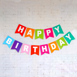 <span class=keywords><strong>Bannière</strong></span> arc-en-ciel en papier, décorations de fête personnalisée, drapeau de joyeux <span class=keywords><strong>anniversaire</strong></span> - Product Image 5
