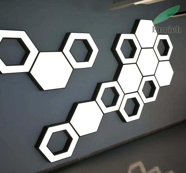 Wall Mounted Solid Hollow Hexagon LED Light With Customized Design for Indoor Lighting