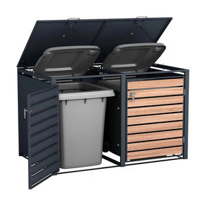 Large Capacity Metal Waste Bins with Lid Pull Out Waste <strong>Segregation</strong> Sorting Bins for Outdoor Home Office Garden Commercial Use - Product Image 2