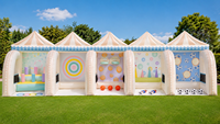 Jeu gonflable de cirque, carnaval, sport, lancer de balles et d'anneaux, 5 jeux en 1, combo gonflable, jeu sportif pour enfants et adultes