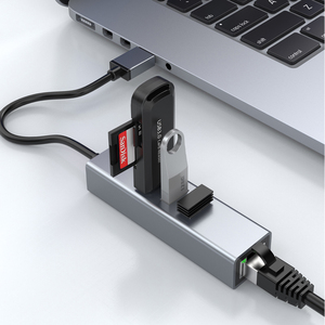 <strong>4</strong> <strong>Port</strong> USB 3.0 <strong>Hub</strong> with Ethernet Adapter USB to LAN RJ45 <strong>Port</strong> High Speed 10/100/1000 Mbps <strong>4</strong> in 1 <strong>Hub</strong> with 3 USB 3.0 <strong>Port</strong> - Product Image 3