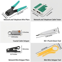 Kit de Herramientas Manuales para Redes Informáticas RJ45/11, Herramienta de Prueba de Cables, Crimpadora y Peladora para Redes LAN y FTTH