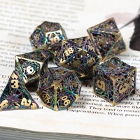 Pour Udixi Logo personnalisé RPG donjons et Dragons creux métal araignée jeu de dés ensemble polyédrique avec boîte en métal emballage