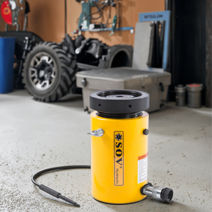Vérin hydraulique à simple effet CLL-1002, capacité 100T, avec retour de charge et écrou de blocage pour diverses applications - Product Image 1