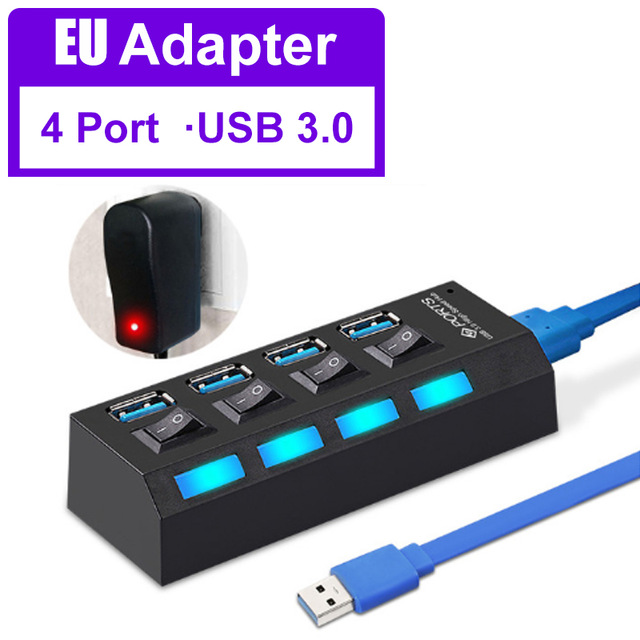 Noir 4 ports USB 3.0 avec UE
