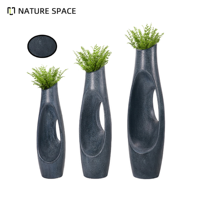 Pot de fleurs décoratif en fibre de verre, fait main, durable, à grain de bois creux, pour l'intérieur et l'extérieur, avec couleur personnalisée pour jardin et maison