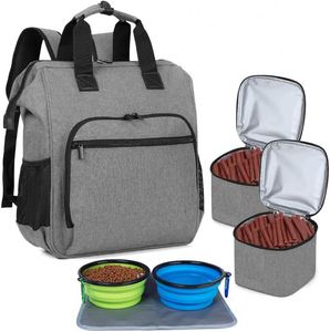 Mochila de Viaje Transparente para Perros y Gatos, Bolsa de Transporte para Mascotas con 2 Tazones Plegables de Silicona, 2 Compartimentos para Comida, Fábrica con Certificación BSCI - Product Image 2