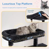 Arbre à chat robuste multi-niveaux avec base extra large, 10 poteaux à gratter, 2 condos et 2 hamacs