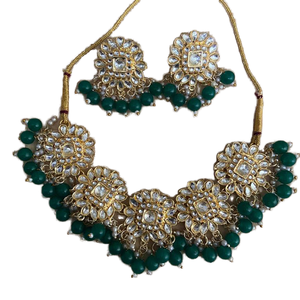 Fashion New Arrival Bridal Jewelry <b>Sets</b> Hot Sale Gold Plated Alloy <b>Crystal</b> 2-Piece Necklace Earrings Wedding Engagement Party - Product Image 1