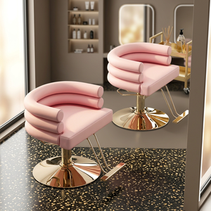 Modern Beauty Barbershop <b>Recliner</b> Hair Styling <b>Chair</b> Pink Gold Barber Salon <b>Chairs</b> For Women - Product Image 6