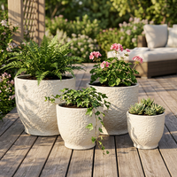 Pot de fleurs en GRC léger, fait main, écologique, résistant aux intempéries, pour intérieur et extérieur, en béton