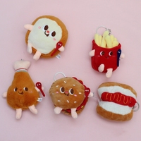 Poupée mignonne créative en peluche pour frites, hamburger, poulet, hot dog, porte-clés, pendentif, cintre pour sac de fille