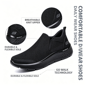 Custom Mesh Breathable Sports Sneaker Light Weight Slip-on Anti-Slippery Brand Original Design Men's Walking <strong>Shoes</strong> Low Price OEM ODM - Product Image 5