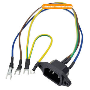 3 Cores C14 Ring Terminal Cable PVC Jacket 3pin Power Socket Cord Wiring <b>Harness</b> Ac Cable Power Extension Cable - Product Image 2