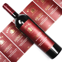 Étiquettes autocollantes rectangulaires en vinyle imperméable de couleur rouge personnalisées GH-Printing pour l'emballage alimentaire, en rouleau, pour les bouteilles de jus