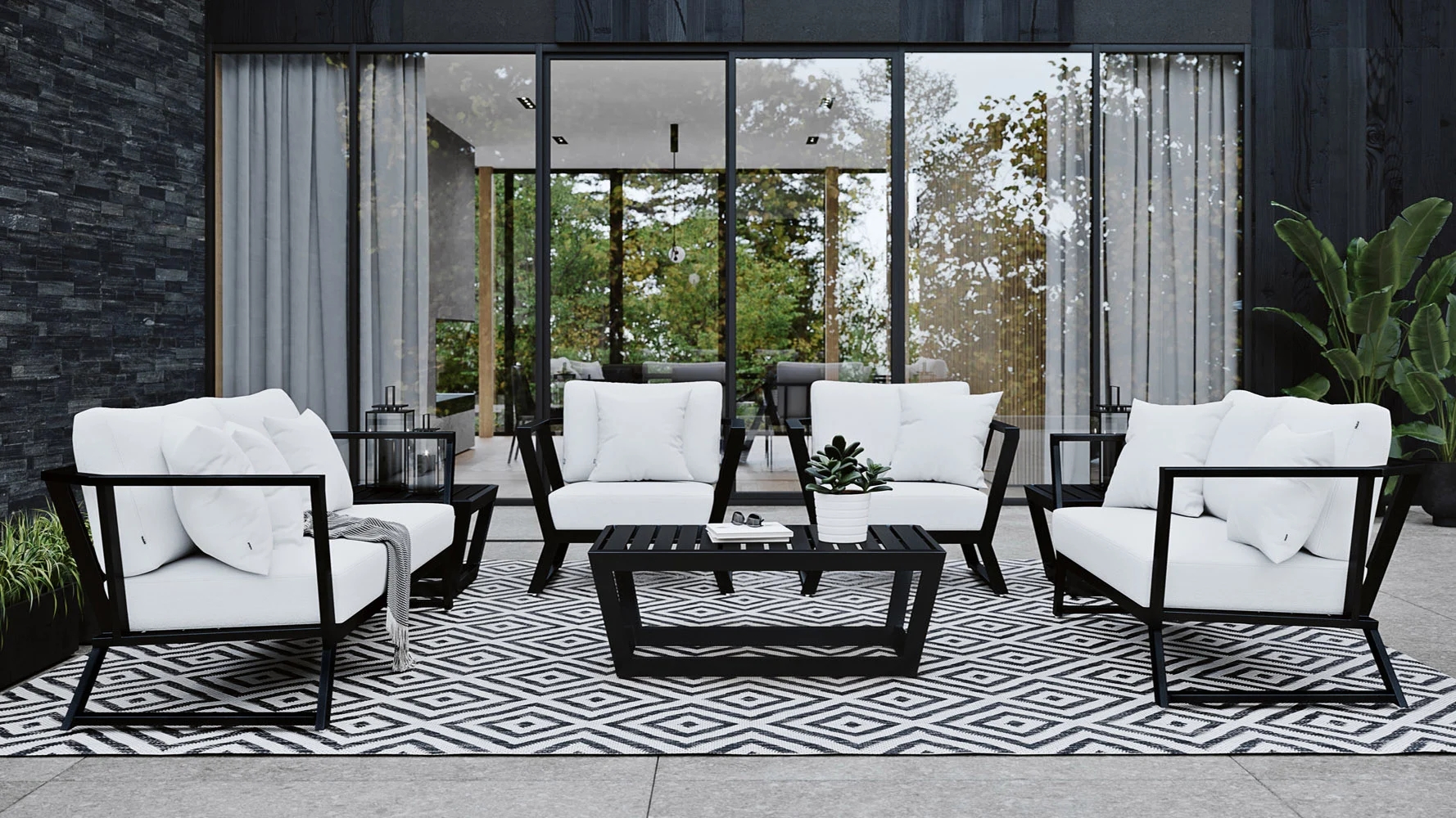 European design aluminum frame outdoor coffee table Patio Furniture coffee tables