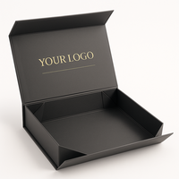 Boîte en carton pliable magnétique de luxe personnalisée pour cadeaux, vêtements, chaussures, avec logo estampé or