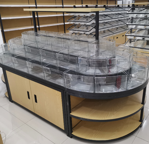 Thang Hình Bán Lẻ Cửa Hàng Kẹo Và Hạt Hiển Thị Giá Gỗ Và Kim Loại Hiển Thị Kệ Siêu Thị Thiết Bị Cho Lưu Trữ Đồ Ăn Nhẹ - Product Image 4