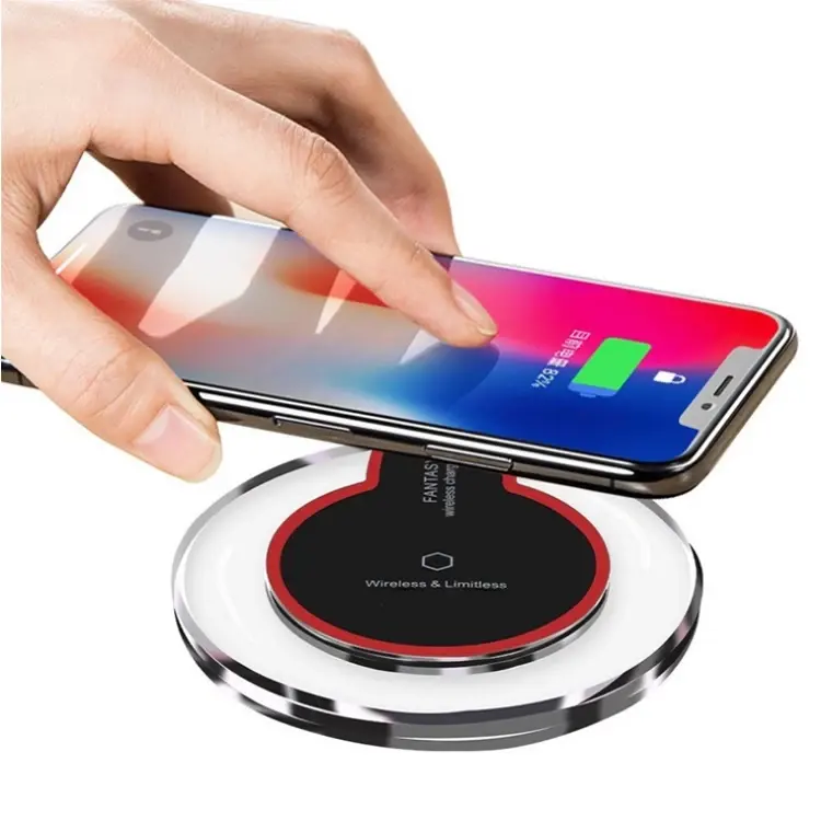 Universal ultra thin portable crystal phone Qi wireless charger pad for iPhone and Android