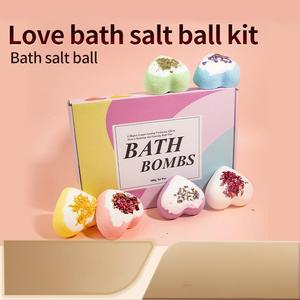 Bombes de bain en forme de coeur exquises avec des fleurs séchées-Aromathérapie Soak - Product Image 6