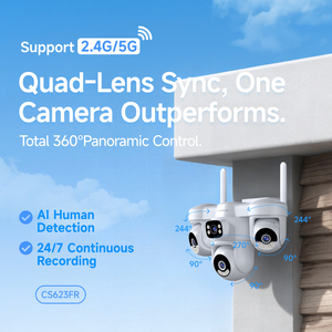 กล้องวงจรปิด Vstarcam CS623FR Ultra HD ไร้สาย ระบบเตือนภัย กันน้ำ IP67 แบบโดม PTZ พร้อมระบบบันทึกภาพ รองรับ WiFi คู่  4 เลนส์ <span class=keywords><strong>5G</strong></span> - Product Image 2