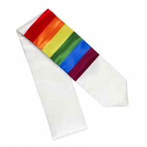 Banda de Graduación para Adultos 100% Poliéster Satinado, Arcoíris del Orgullo Gay LGBT, para Estudios Internacionales - Product Image 2