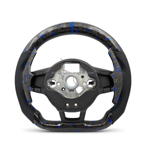 Volant personnalisé en fibre de carbone forgée bleue avec LED pour VW Volkswagen <span class=keywords><strong>Golf</strong></span> 5 6 7 R MK5 MK6 MK7 Polo Gti 6R Passat B7 B8 Tiguan - Product Image 2