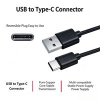 Câble de charge universel USB 2.0 AM vers Type-C, compatible avec les tablettes, les téléphones, les écouteurs et autres appareils pour l'alimentation électrique.