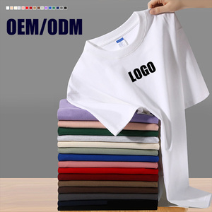 T-shirts en coton uni, sans motif, vente en gros, 260 g/m², manches courtes, décontractés, pour homme, impression personnalisée du logo, t-shirt pour homme - Product Image 3
