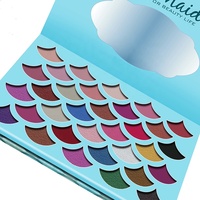 Nouvelle palette de fards à paupières scintillants à haute pigmentation motif écailles de poisson pour Noël, étui personnalisable, sans cruauté animale, sans parabène