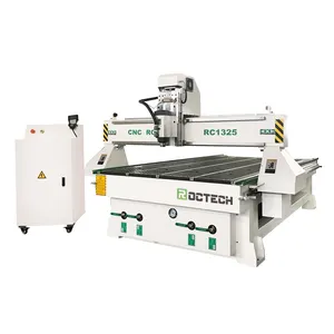 Roctech 1325 CNC Router mesin pertukangan ramah lingkungan ukiran dengan meja vakum motor Servo kinerja sempurna