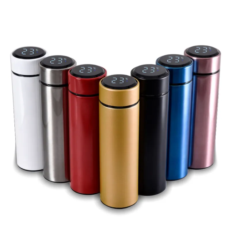 500ml Custom Coffee Water 304 Stainless Steel Digital Smart Thermos Cup With LED Temperature