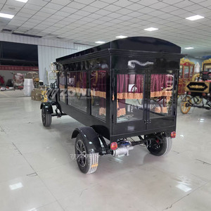 รถศพไฟฟ้าสไตล์วินเทจสมัยใหม่ พร้อมม่านพู่สีแดง สำหรับพิธีศพอย่างเป็นทางการ - Product Image 2