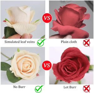 ช่อดอกกุหลาบไหมขนาดเล็ก10หัวดอกไม้ประดิษฐ์พร้อมใบยูคาลิปตัสดอกกุหลาบสีขาวสำหรับตกแต่งงานแต่งงานบ้านสำนักงาน - Product Image 4