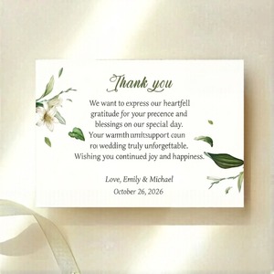 Tarjeta de Menú de Boda Personalizada con Hojas Botánicas en Acuarela, Impresión Personalizada para Recepción de Boda, Suministros para Mesa de Comedor Fino - Product Image 3