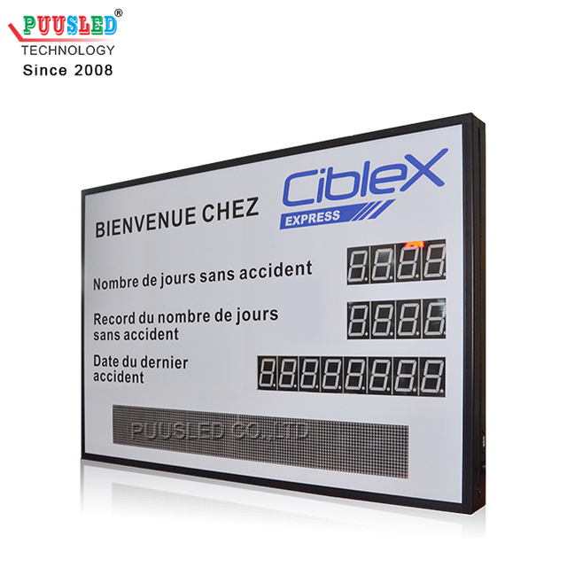 New Design Red Color Digit Factory F3.75 Led Display Safety Product Board Led Digit Board for Factory