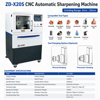 Affûteuse CNC 4 axes ZD-X20S, machine à affûter les fraises automatiques, outil de rectification 4-20 mm