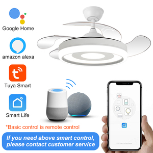 Y177 ventiladores de techo blancos modernos con luces para lámpara de ventilador de dormitorio 72W ventiladores de techo Led luz y Control remoto 3 colores regulables - Product Image 6